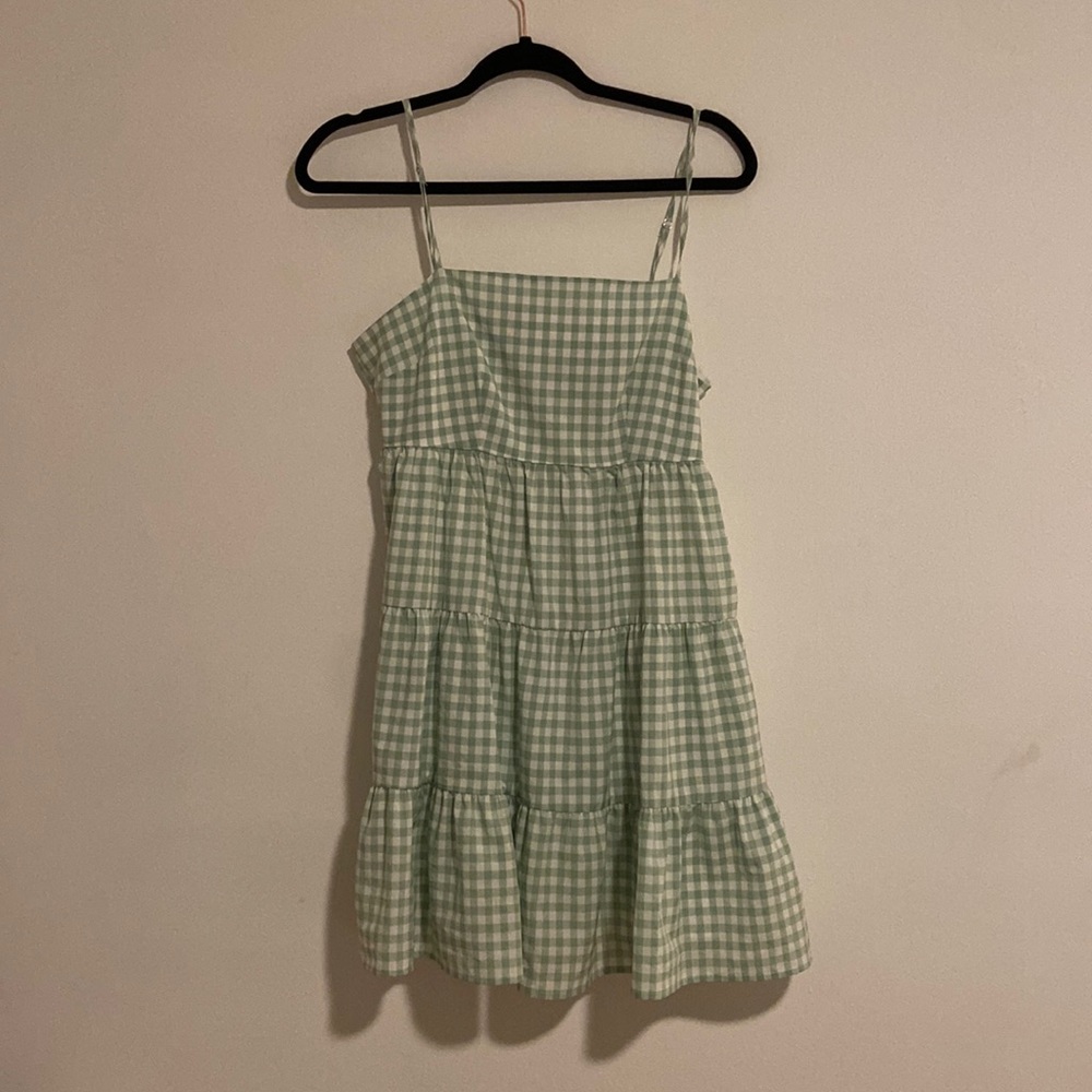 gingham print dress